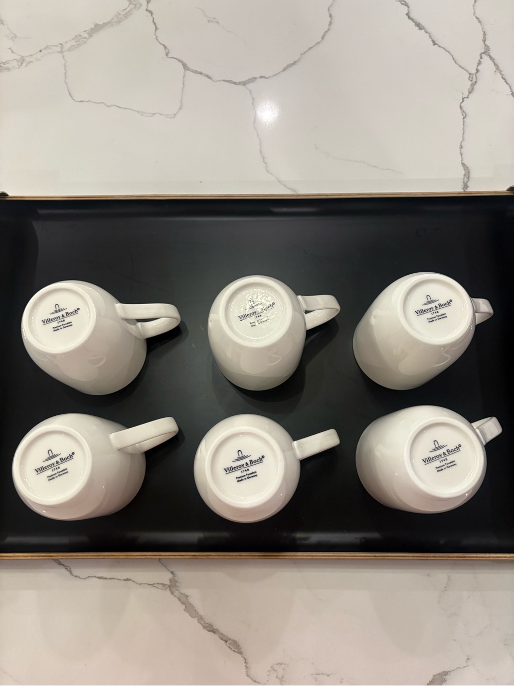 Villeroy & Boch White Ceramic Mugs - Set of 6 (Bottom View)